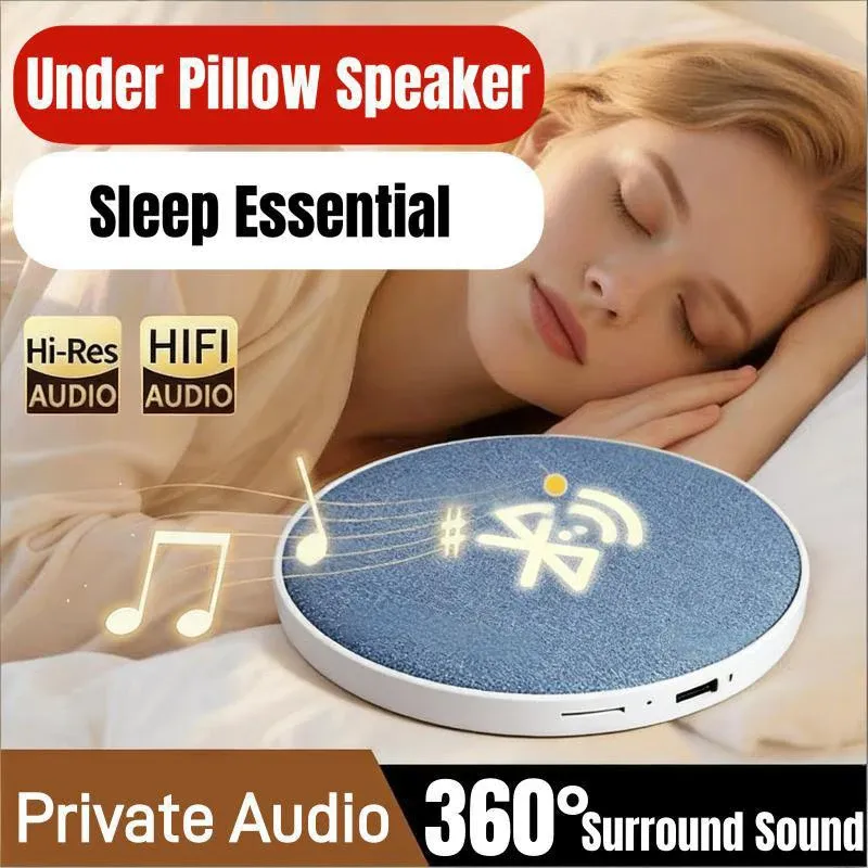 Haut-parleur sans fil pour oreiller 360° Bluetooth 5.4, son surround stéréo HiFi, aide au sommeil et audio privé 1