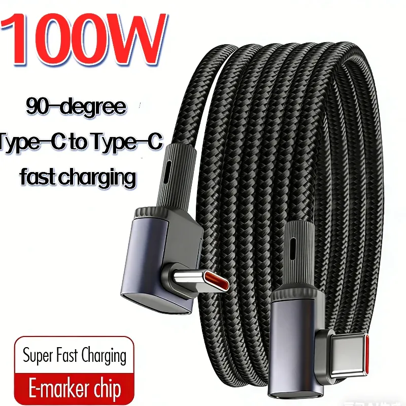 Câble de charge USB-C à 90 degrés, vue de présentation