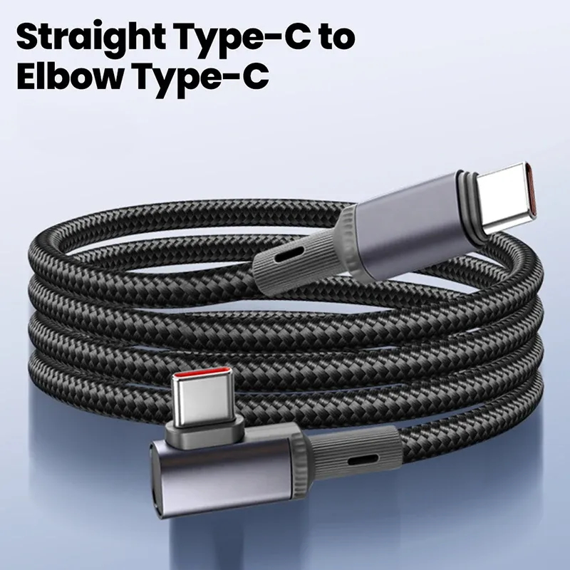 Câble de charge rapide USB-C vers USB-C coudé à 90° 240 W, disponible en 1,5 m, 3 m et 5 m, compatible iPhone 17, 16, 15 et 14 Pro Max 7