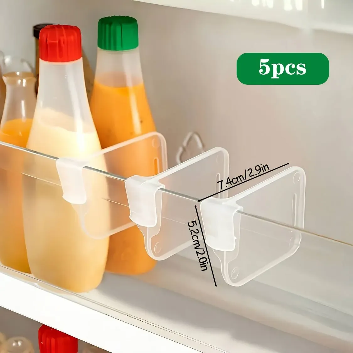 Organisateur de réfrigérateur transparent et robuste, 5, 10, 15, 20 pièces, séparateurs réglables, rangement pour réfrigérateur, armoires de cuisine, compartiments gain de place 9