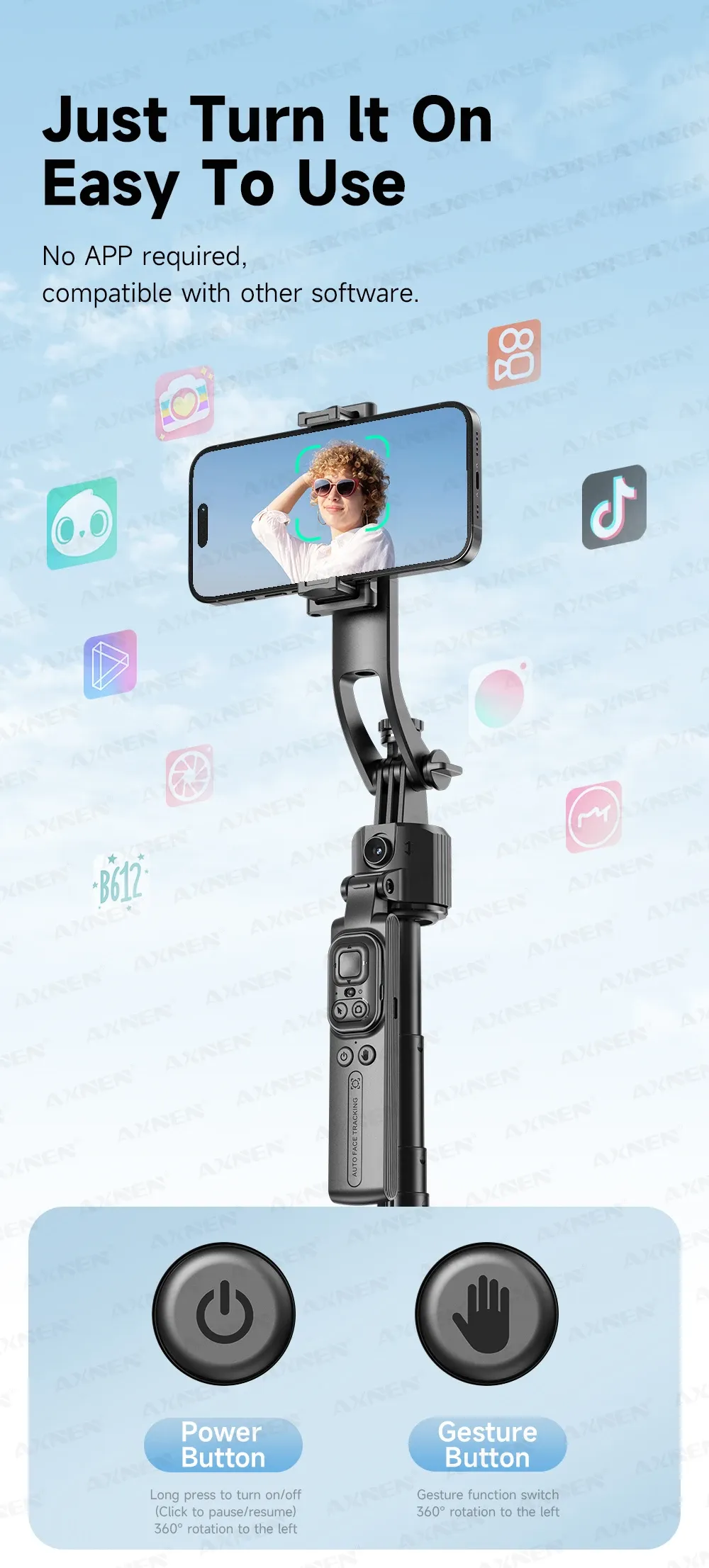 Mise en route facile de la perche à selfie C17