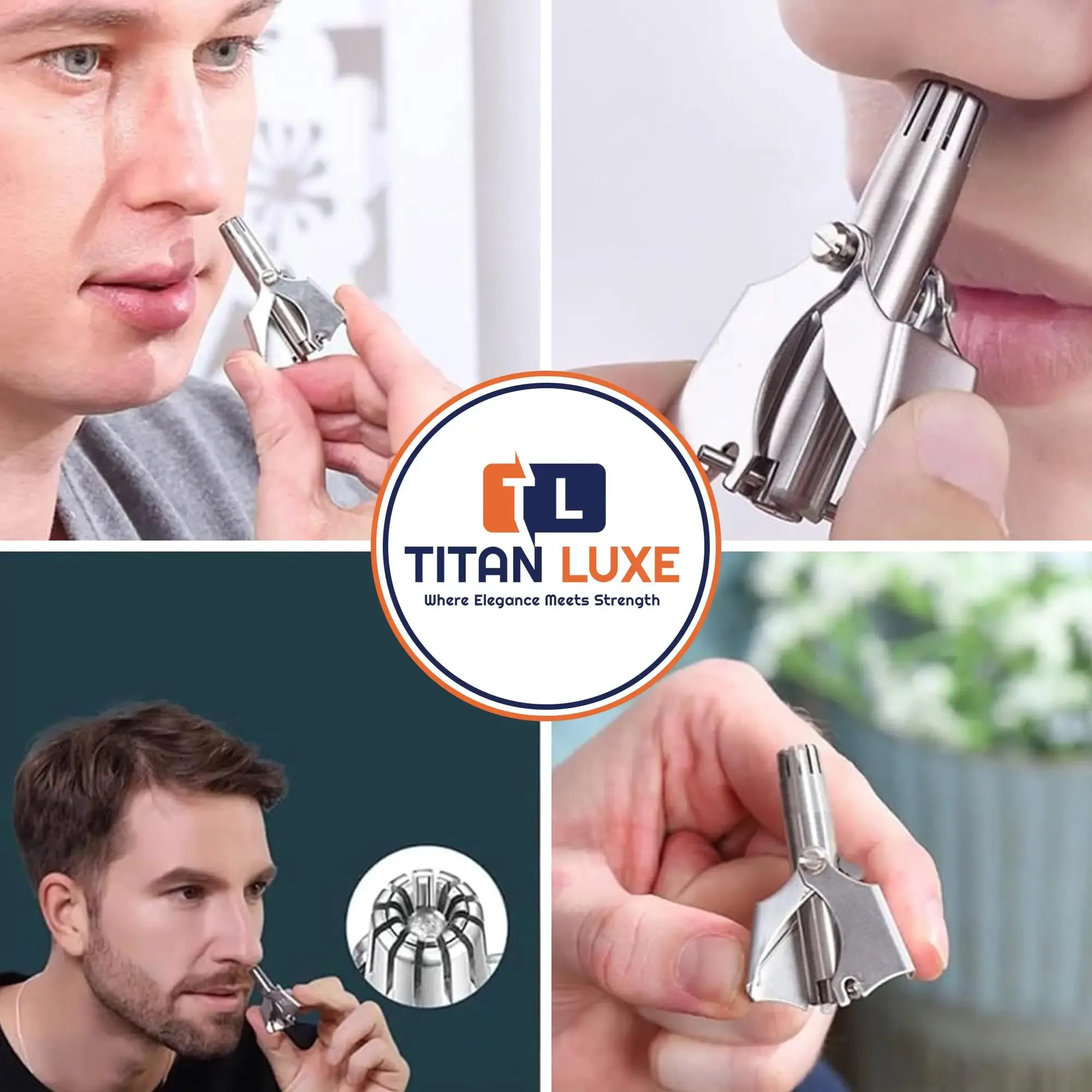 Tondeuse à poils d'oreilles et de nez indolore pour hommes et femmes, tondeuse manuelle étanche et lavable à l'eau, nettoyage facile 2