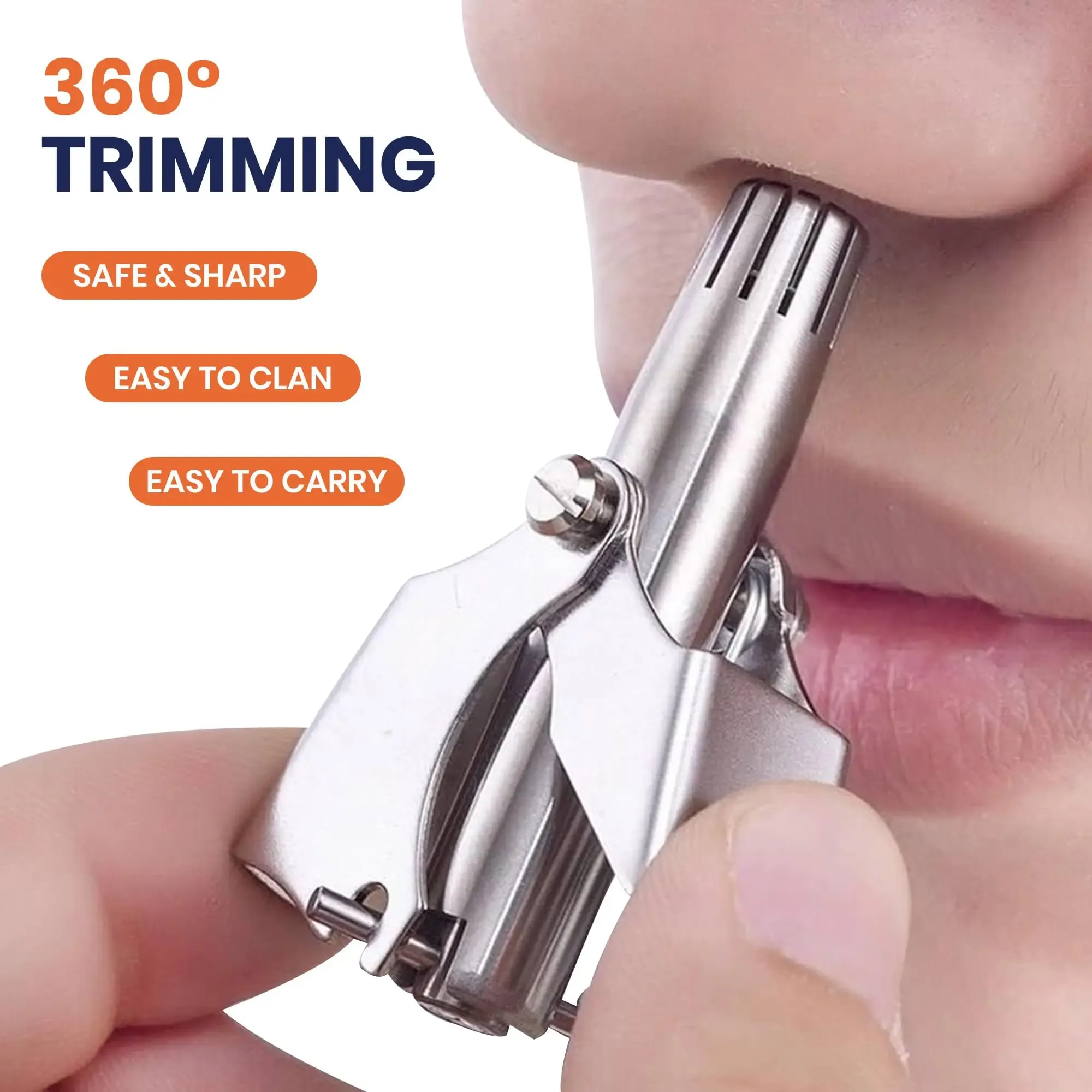 Tondeuse à poils d'oreilles et de nez indolore pour hommes et femmes, tondeuse manuelle étanche et lavable à l'eau, nettoyage facile