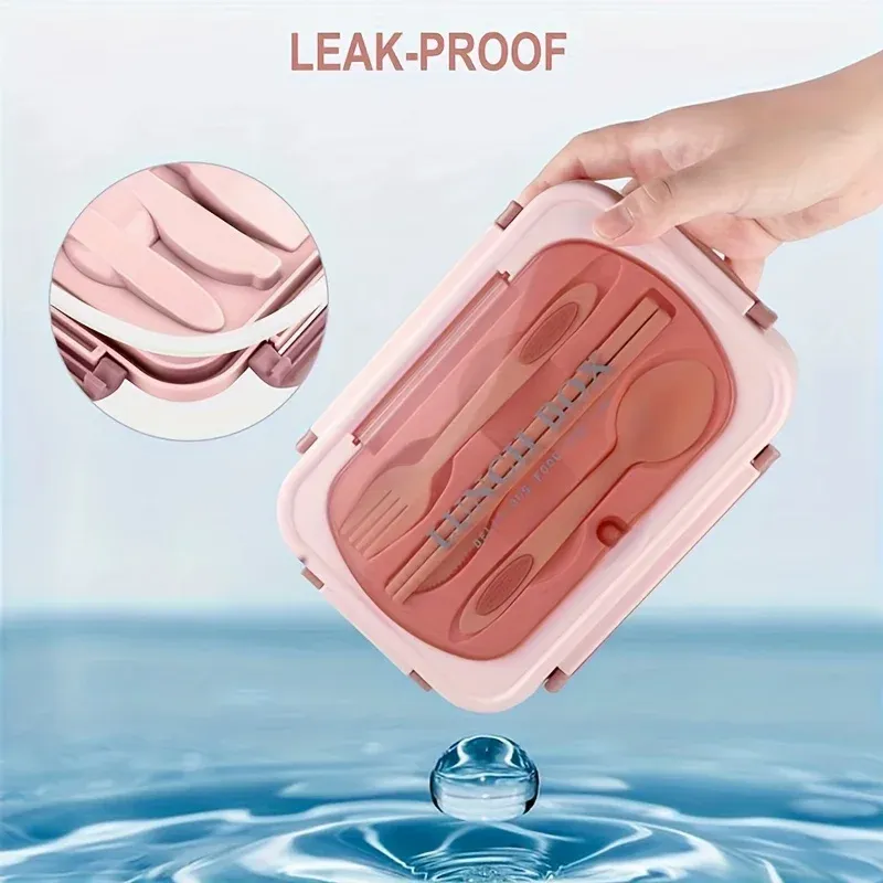 Boîte à lunch isotherme, boîte bento pour étudiants, contenant repas portable à compartiments étanches pour micro-ondes, rentrée scolaire 5