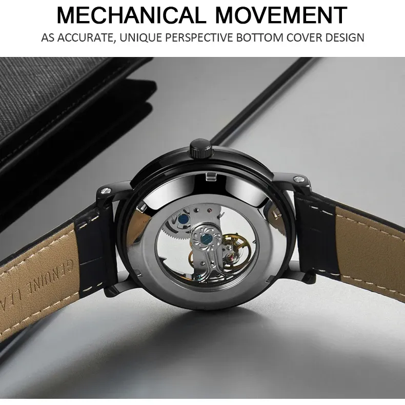 Montre squelette sous différents angles
