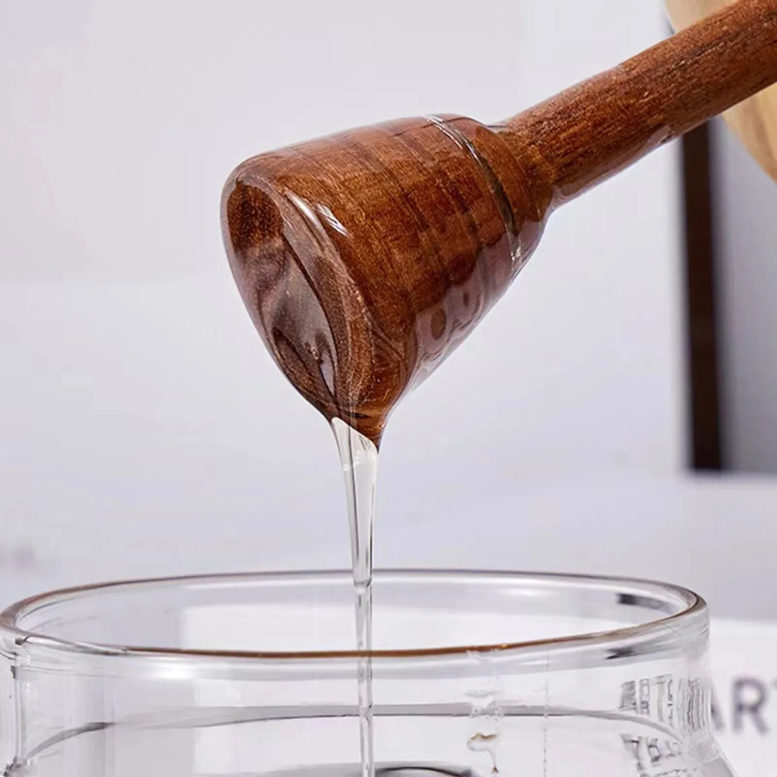 Pots à miel en verre avec trempette et couvercle, distributeur de sirop à large ouverture 3