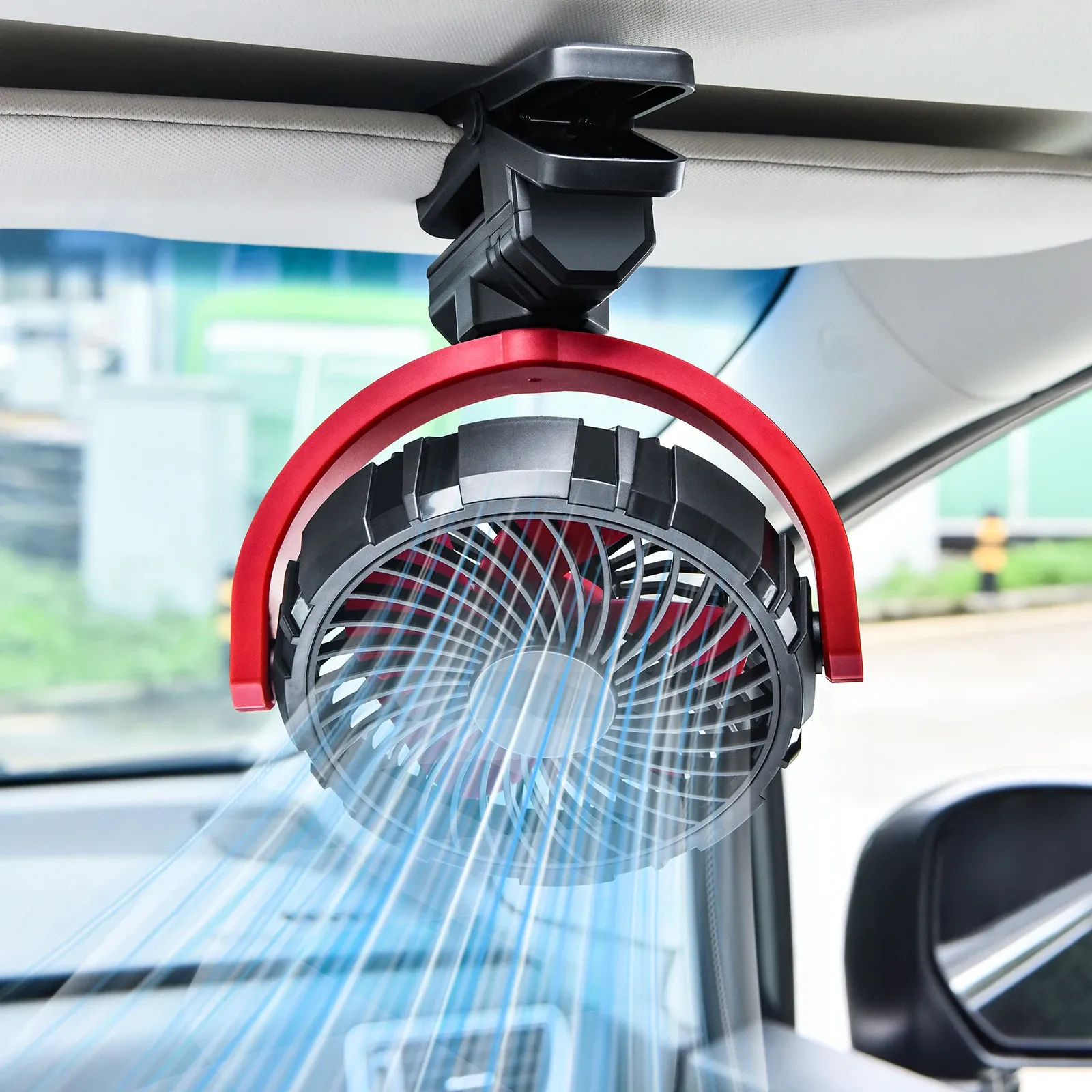 Hipacool Pince de refroidissement pour voiture, ventilateur USB rotatif à 2000° sans bavure, refroidisseur portable 900 mAh