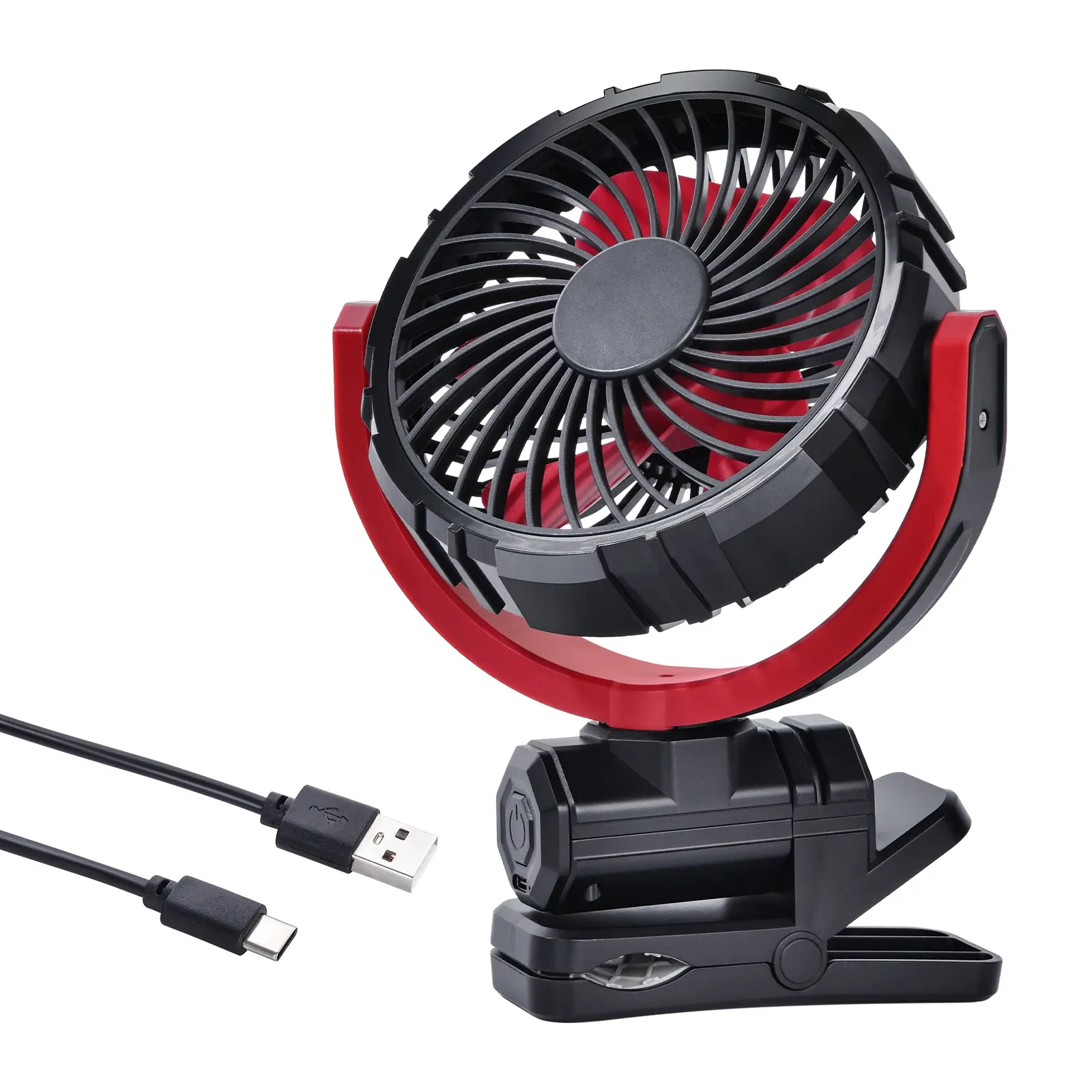 Hipacool Pince de refroidissement pour voiture, ventilateur USB rotatif à 2000° sans bavure, refroidisseur portable 900 mAh 8