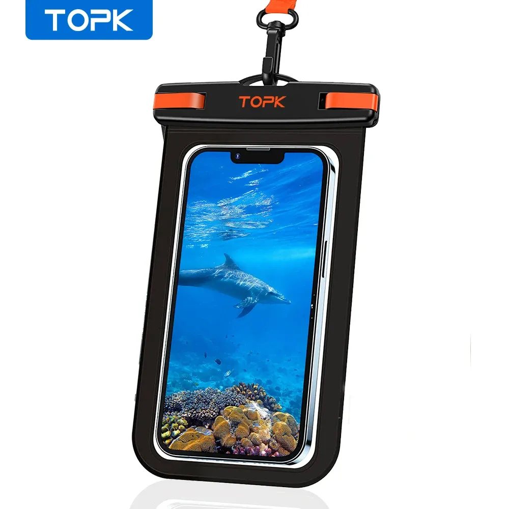 Pochette de téléphone étanche TOPK E01, étui universel IPX8 avec lanière, compatible iPhone et Samsung jusqu'à 7,0 pouces - Image 1