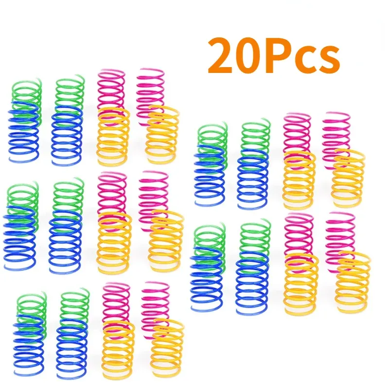 Jouet interactif à ressort en spirale pour chat, bobine colorée 9