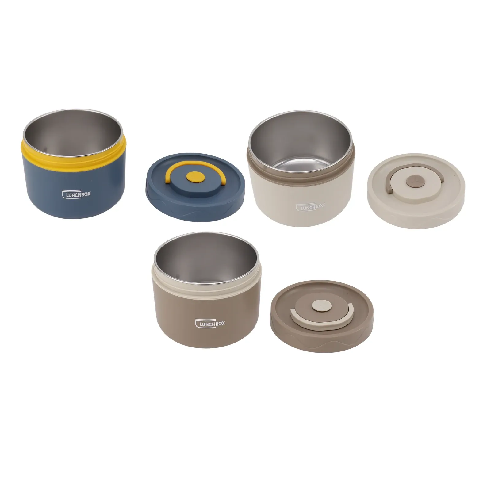 Boîte à déjeuner Bento isotherme en acier inoxydable 550 ml, empilable à 2 compartiments, contenant alimentaire étanche en acier inoxydable 5