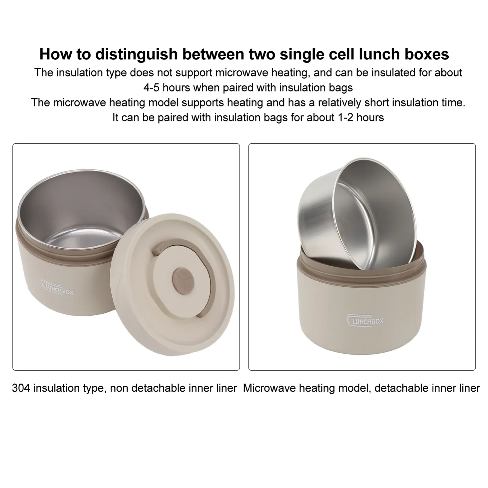 Boîte à déjeuner Bento en acier inoxydable, mise en situation