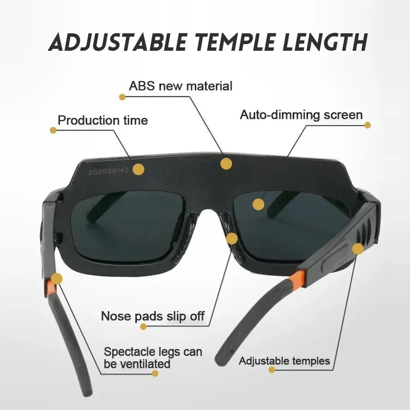 Lunettes de soudage à assombrissement automatique, protection contre la lumière intense 3