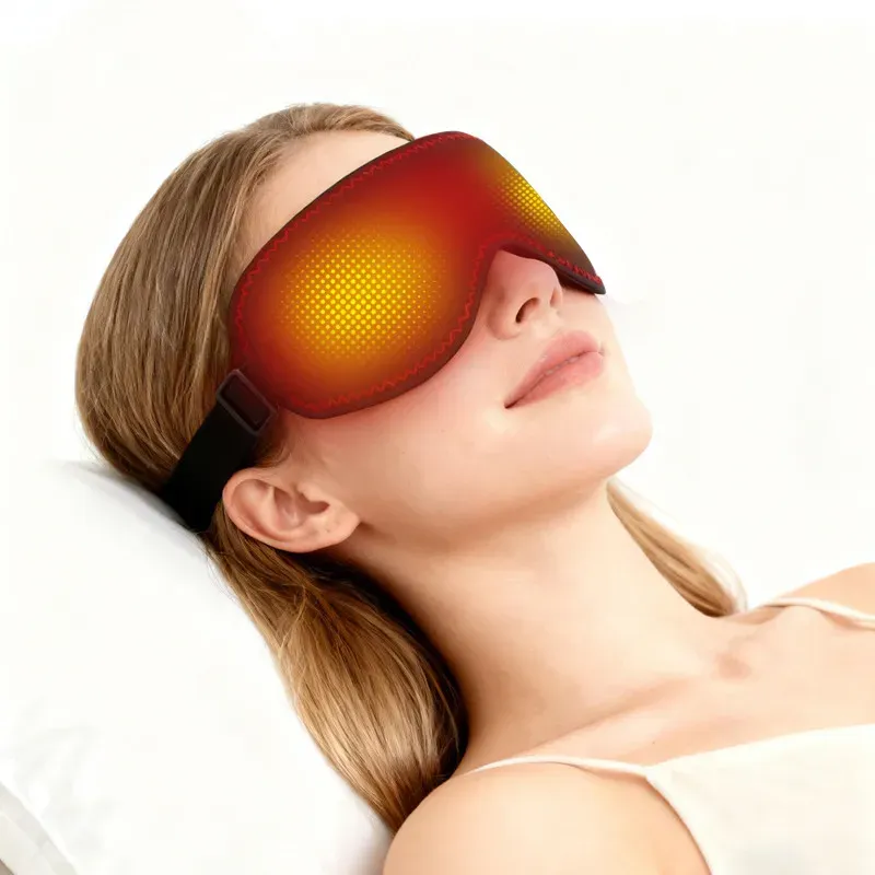 Masque chauffant massant pour les yeux à 3 niveaux de chaleur et de vibration