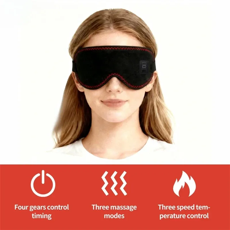 Masque chauffant massant pour les yeux à 3 niveaux de chaleur et de vibration 4
