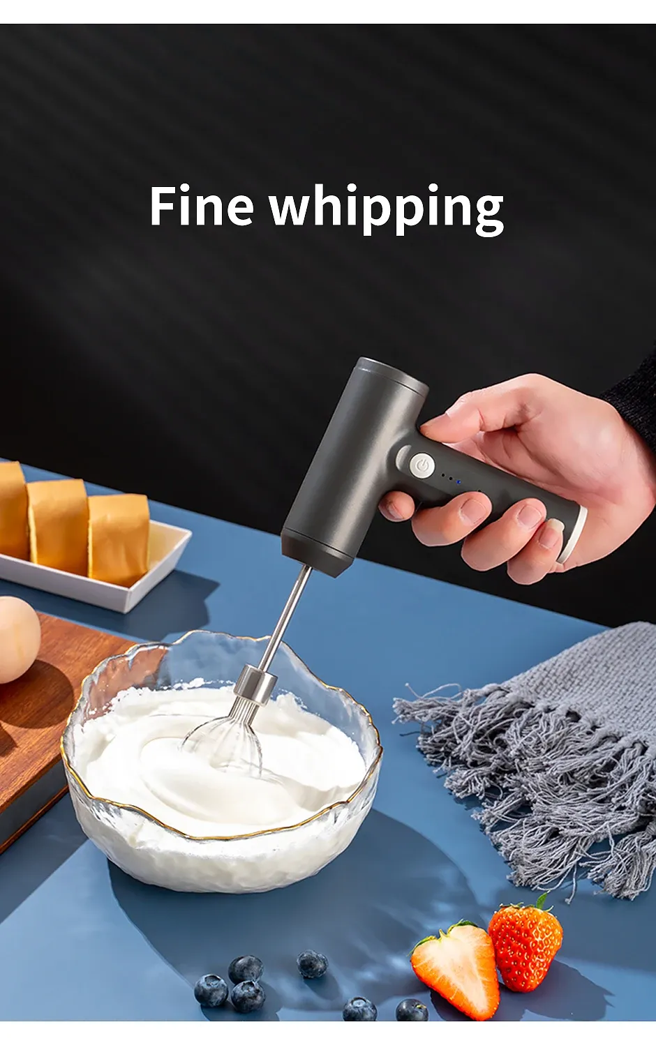 Batteur à œufs en utilisation