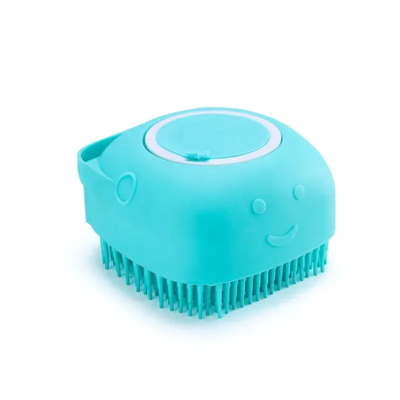 Gant de massage en silicone pour le bain des chiens, brosse de nettoyage pour animaux de compagnie, peigne pour chiens et chats, outil de toilettage avec distributeur de shampoing 11