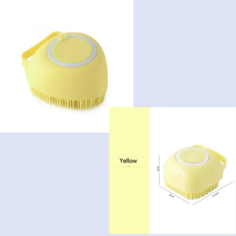 Gant de massage en silicone pour le bain des chiens, brosse de nettoyage pour animaux de compagnie, peigne pour chiens et chats, outil de toilettage avec distributeur de shampoing 14