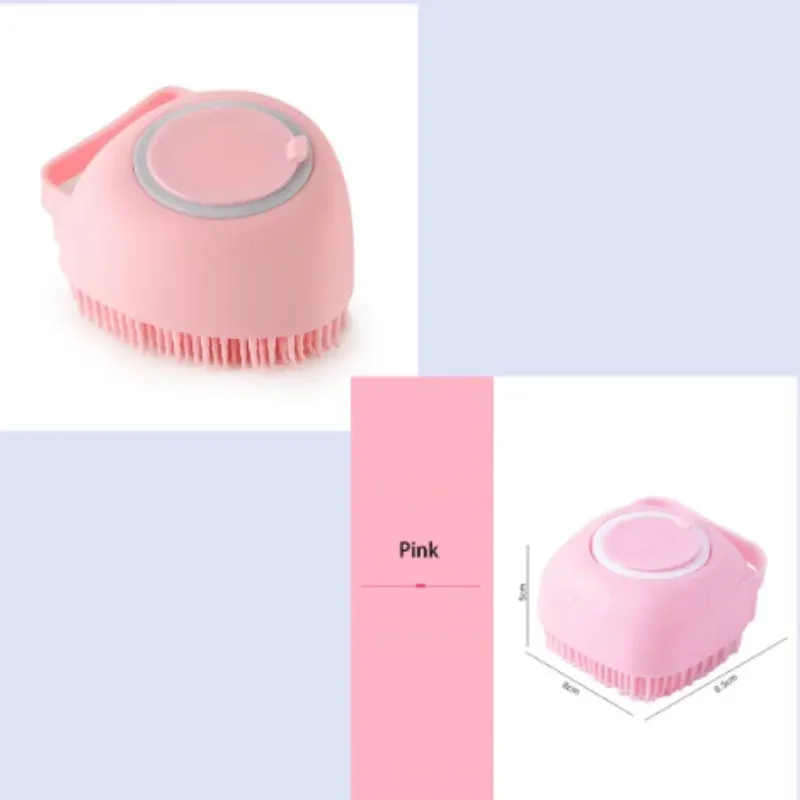 Gant de massage en silicone pour le bain des chiens, brosse de nettoyage pour animaux de compagnie, peigne pour chiens et chats, outil de toilettage avec distributeur de shampoing 17