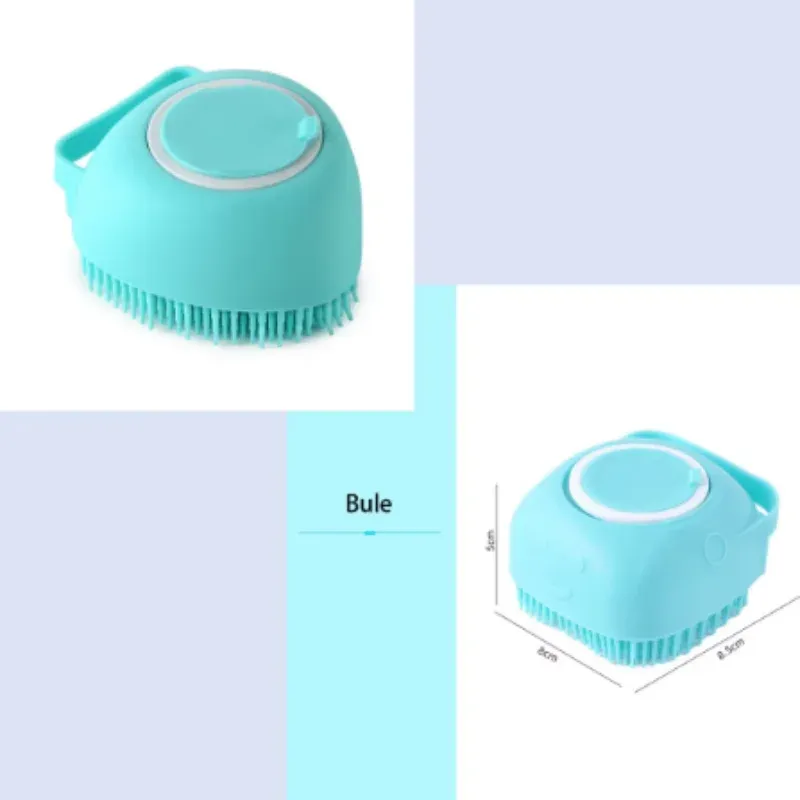 Gant de massage en silicone pour le bain des chiens, brosse de nettoyage pour animaux de compagnie, peigne pour chiens et chats, outil de toilettage avec distributeur de shampoing 18