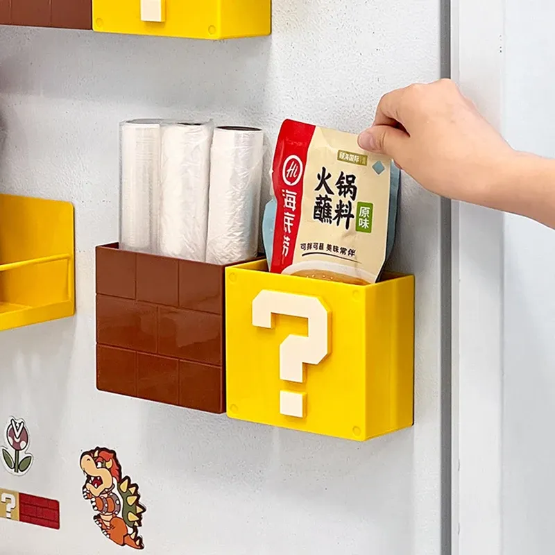 Boîte de rangement magnétique pour réfrigérateur en plastique, organisateur d'épices à fixation aimantée pour cuisine 2