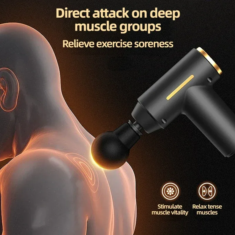 Mini pistolet de massage musculaire portable, pistolet de massage à vibrations, soulagement des douleurs corporelles, du cou et du dos, outil de relaxation musculaire profonde