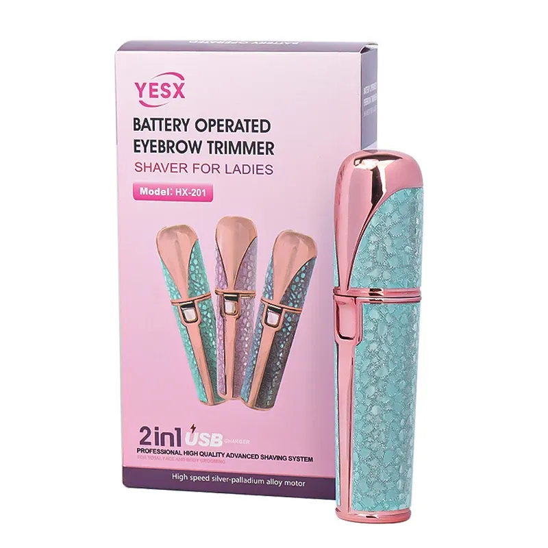 Épilateur facial rechargeable 2 en 1 avec rasoir à sourcils, éclairage LED intégré et recharge USB 7