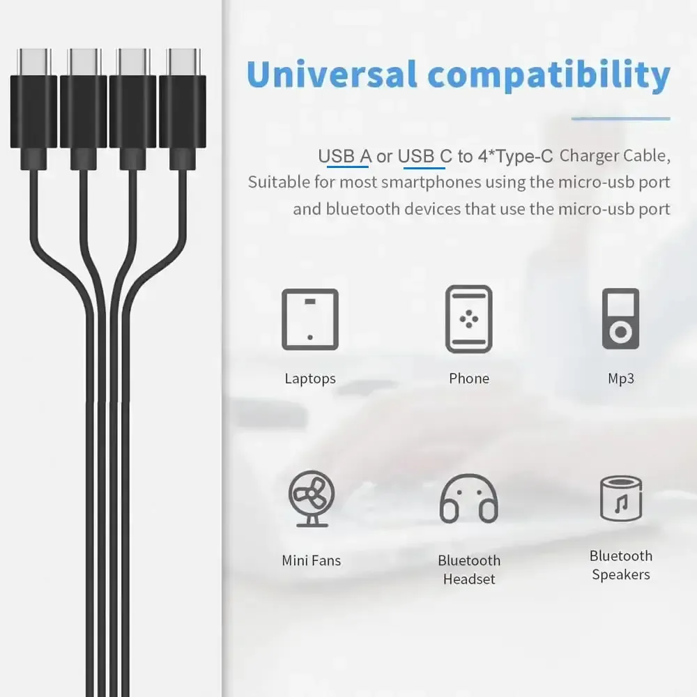 Câble de chargement multiple USB-C, en situation