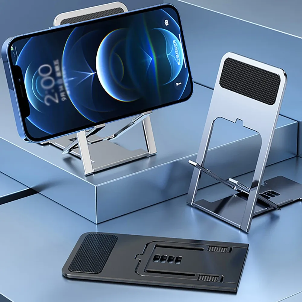 Support universel de bureau pour téléphone portable, compatible iPhone et iPad, réglable et pliable 3