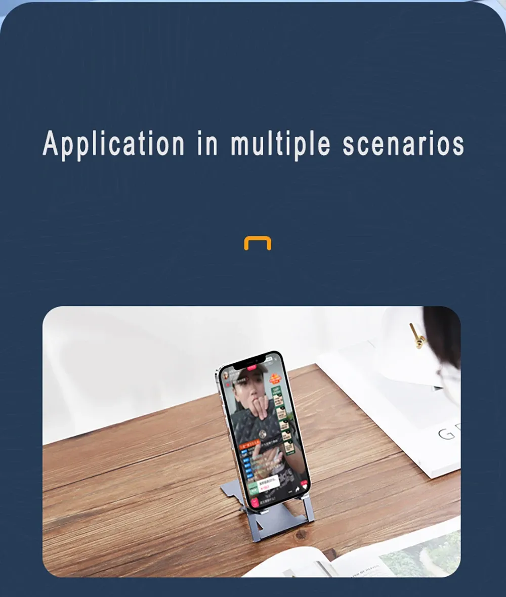 Support universel de bureau pour téléphone, mise en situation