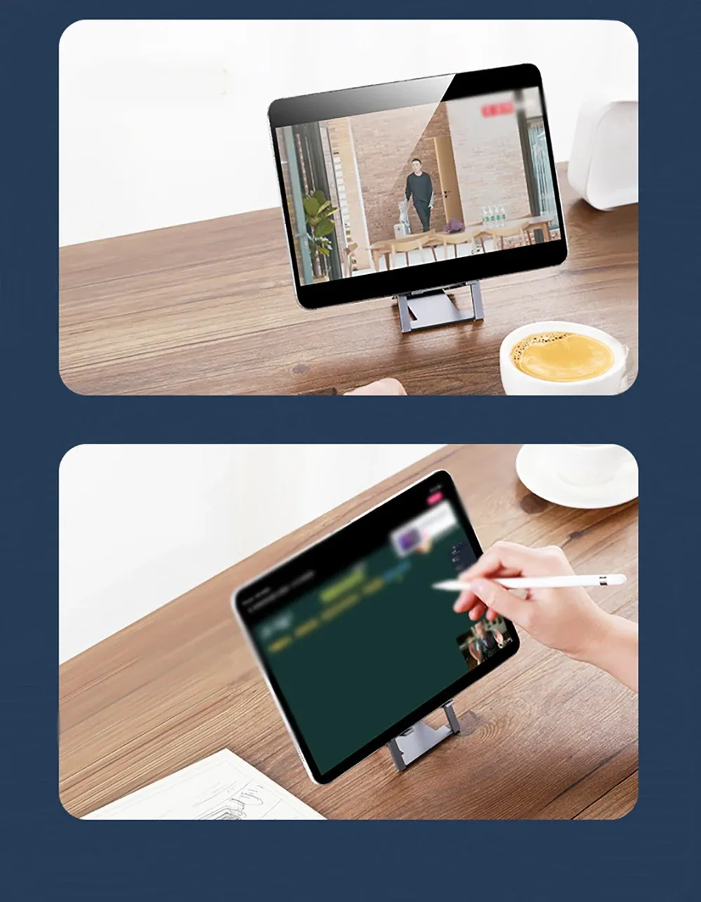 Support universel de bureau pour téléphone, finitions