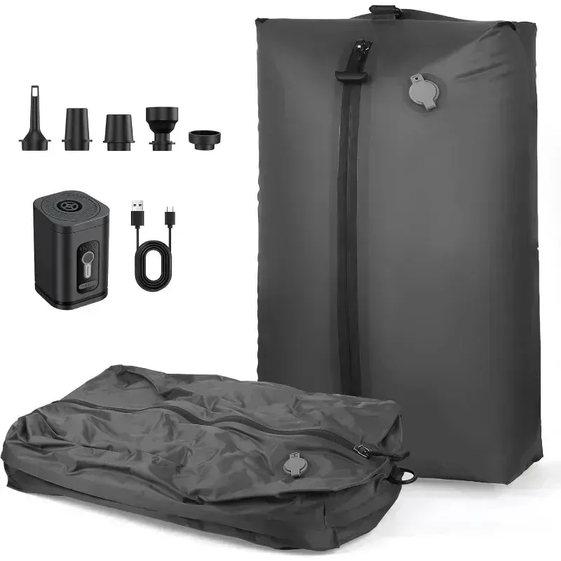 Sac de compression sous vide 17 L avec pompe à air, sac de rangement réutilisable pour vêtements de voyage - Image 1