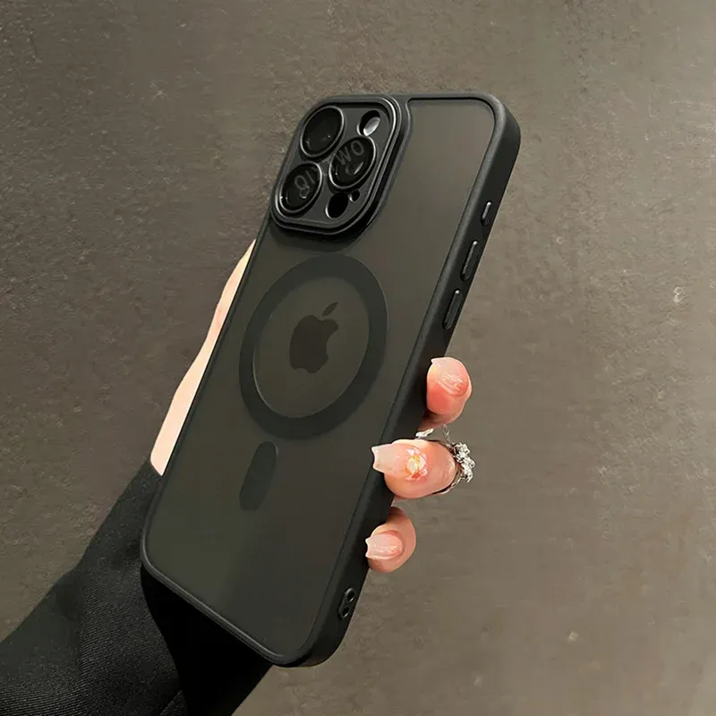Étui MagSafe mat pour iPhone, compatibilité magnétique