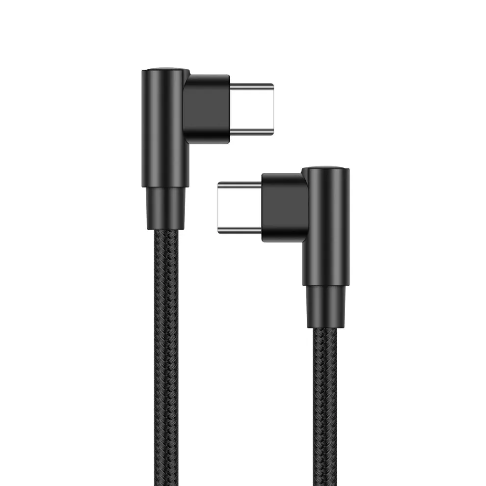 Câble USB-C coudé à 90 degrés en nylon tressé