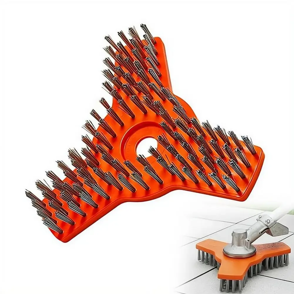 Brosse de nettoyage triangulaire pour tondeuse à gazon, vue d'ensemble