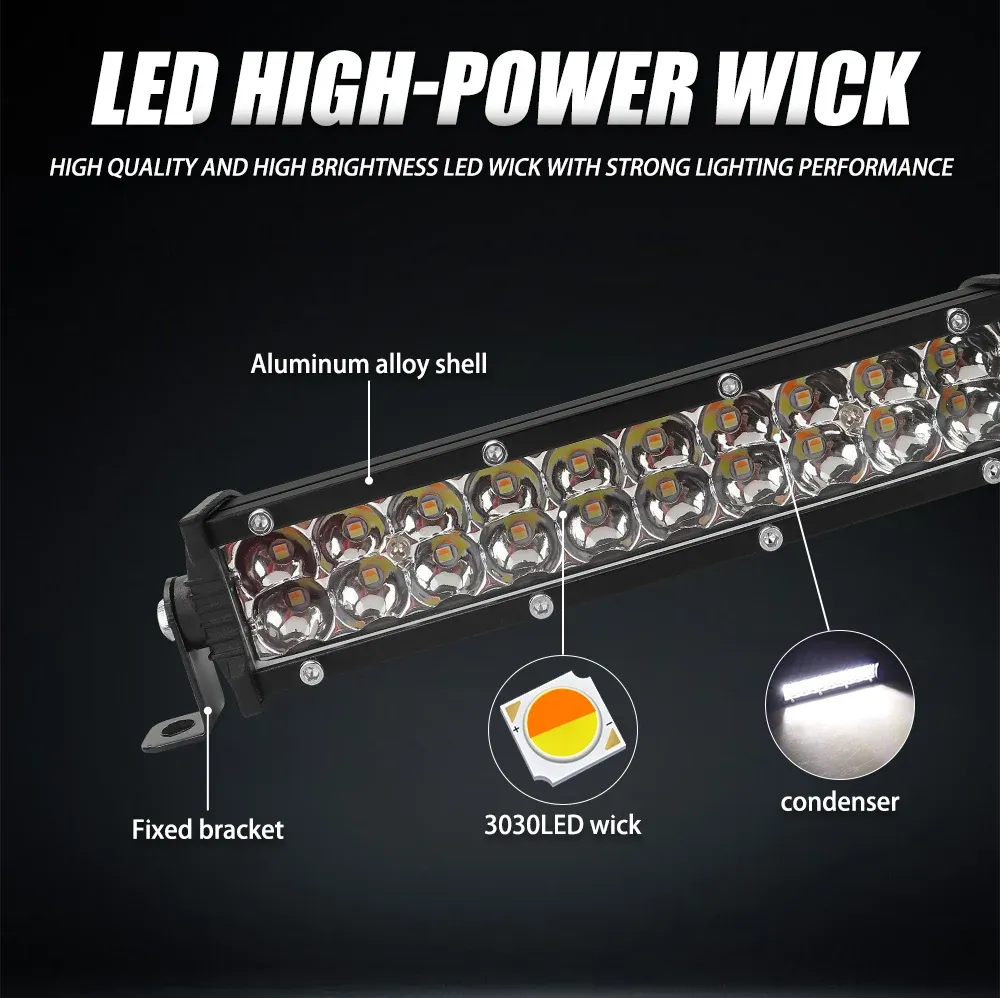 Barre lumineuse LED installée sur moto