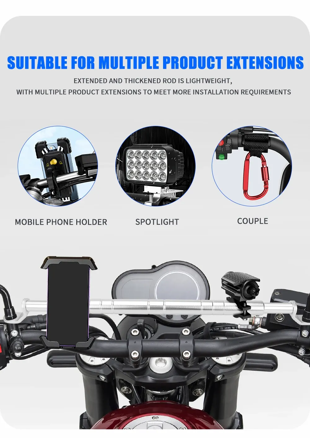 Phare LED pour moto hors route