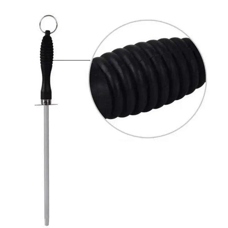 Tige d'affûtage de couteaux professionnelle en acier au carbone avec manche en ABS durable 4