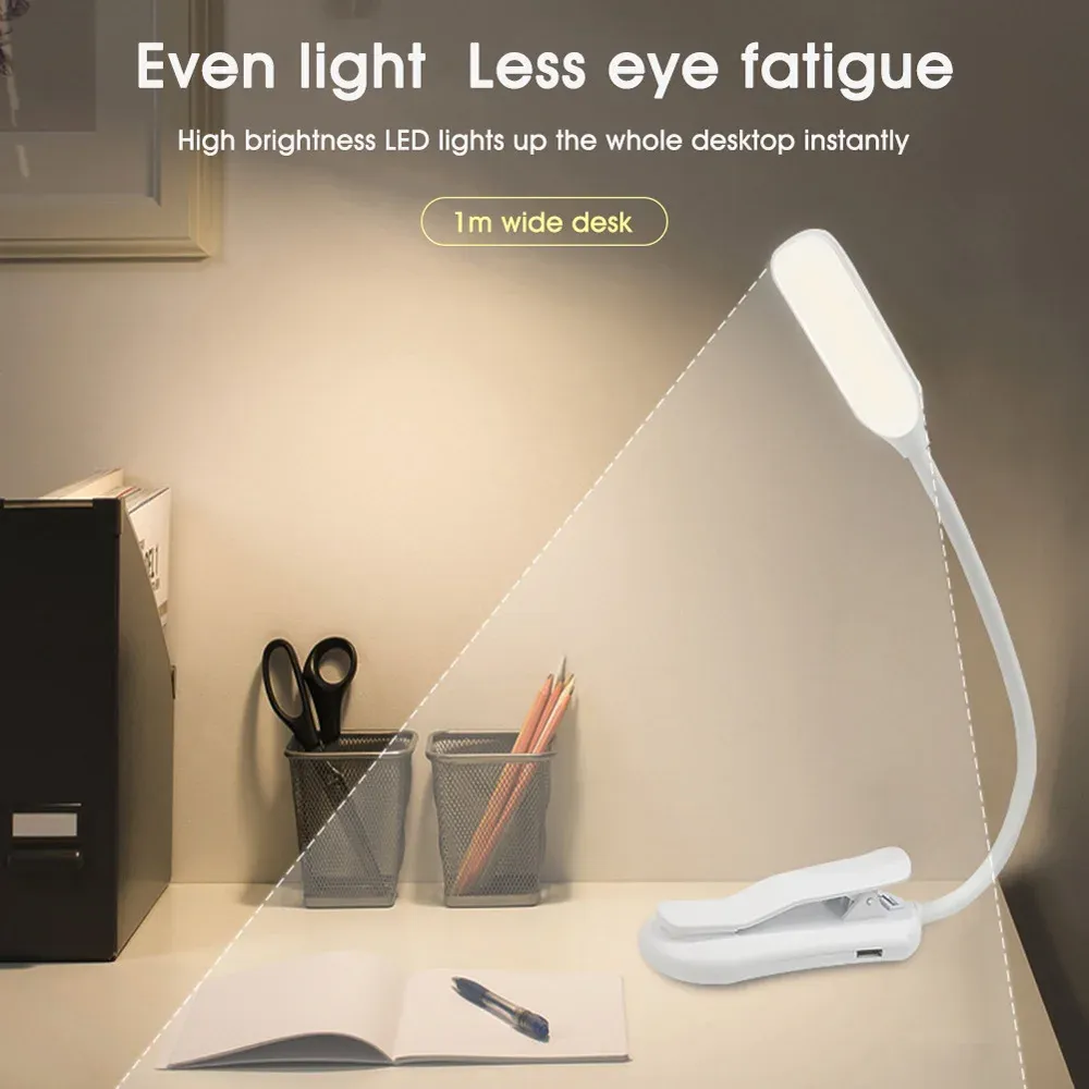 Lampe de lecture rechargeable mini à 7 LED, 3 niveaux d'intensité, lumière blanche chaude et froide, flexible, à clipser, idéale pour la lecture nocturne au lit 5
