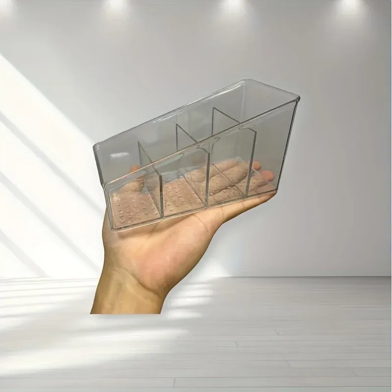 Organisateur de bureau transparent avec compartiments