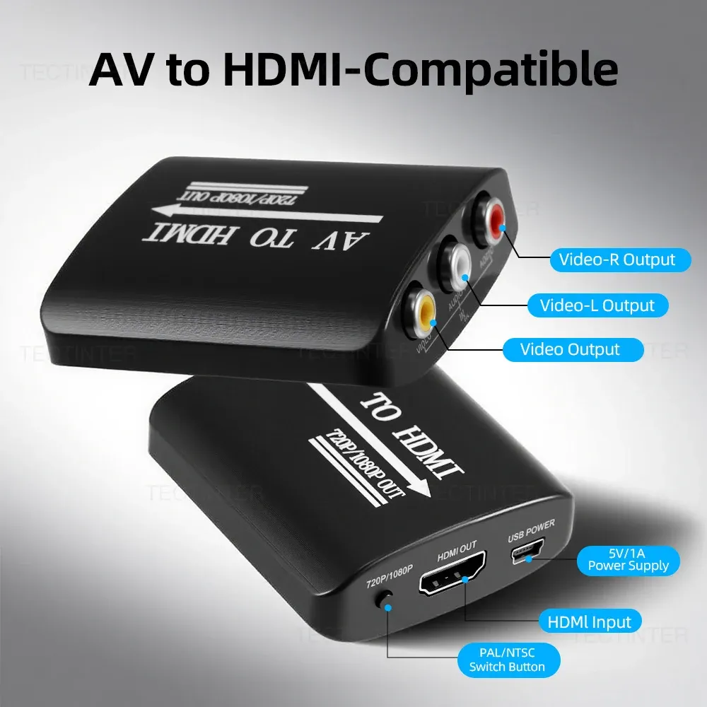 Adaptateur convertisseur AV RCA vers HDMI 1080p pour consoles PS2, PS3, Xbox One, Wii et N64 4