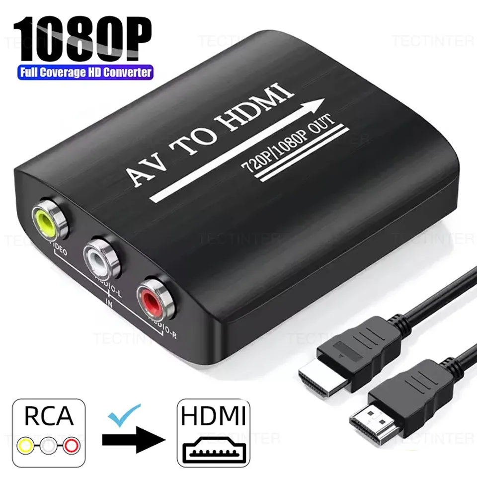Adaptateur convertisseur AV RCA vers HDMI 1080p pour consoles PS2, PS3, Xbox One, Wii et N64 6
