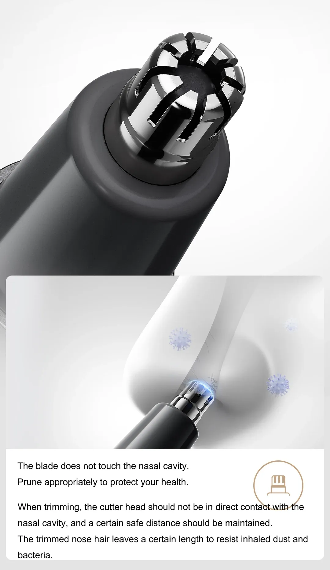 Tête de coupe avec revêtement nano-antibactérien