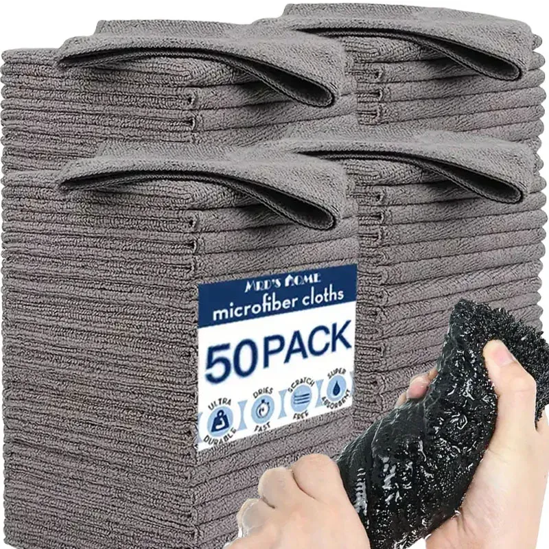 Serviette absorbante en microfibre pour le lavage de voiture, chiffons de cuisine propres, outils de nettoyage ménagers, 007, lot de 1 à 100 pièces - Image 1