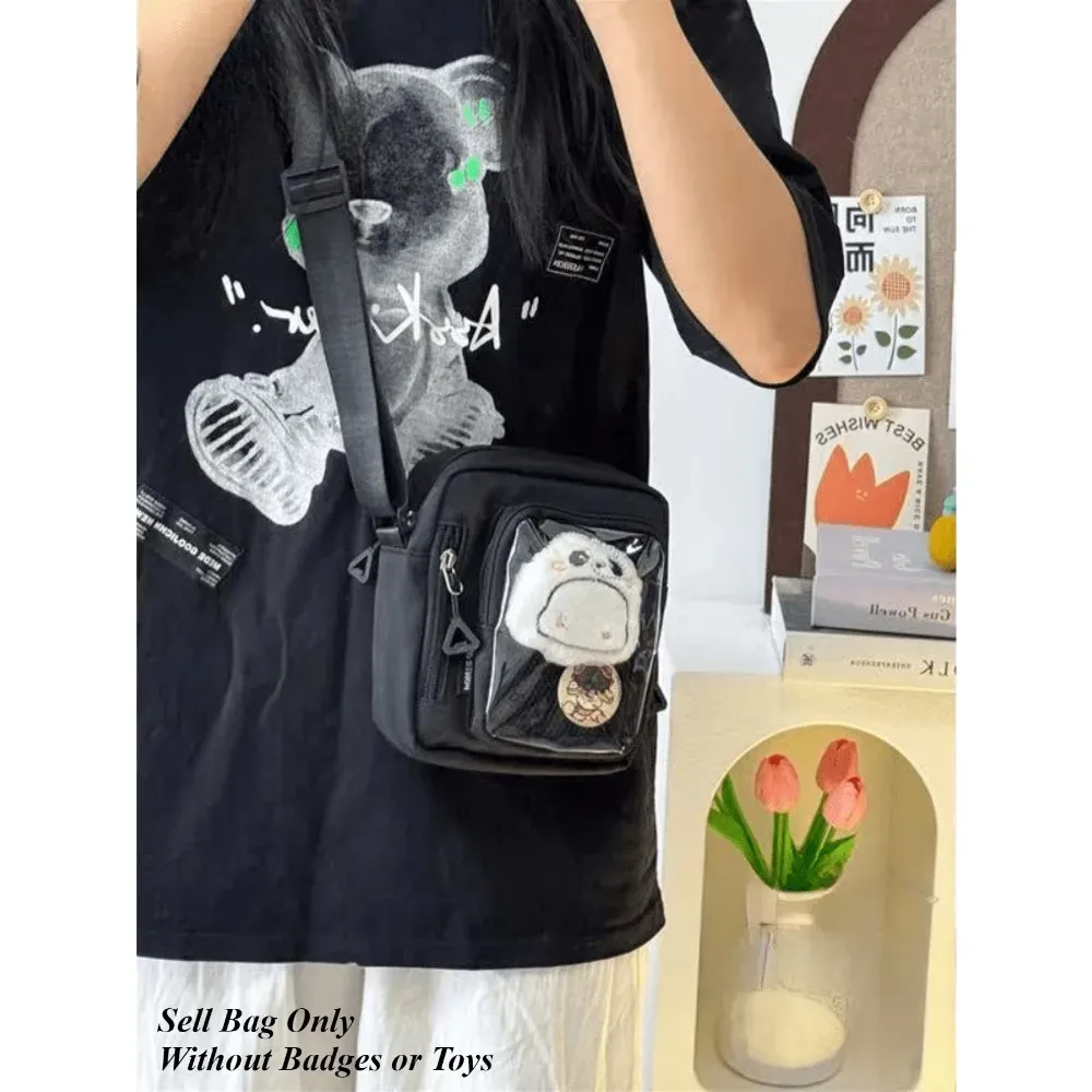 Sac Ita Mini Y2K pour femme, style coréen décontracté, petit sac bandoulière à poche transparente 6