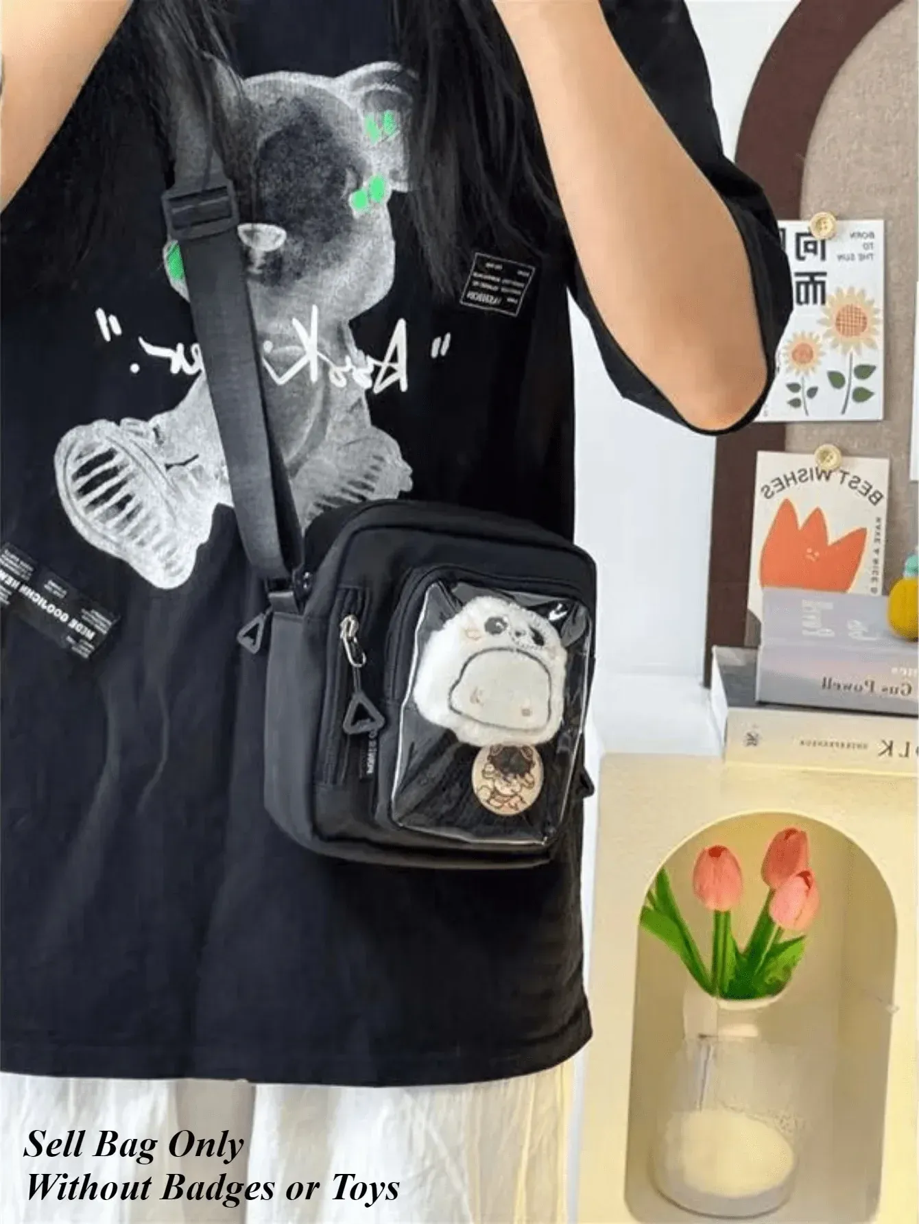 Sac Ita Mini Y2K pour femme, style coréen décontracté, petit sac bandoulière à poche transparente 7