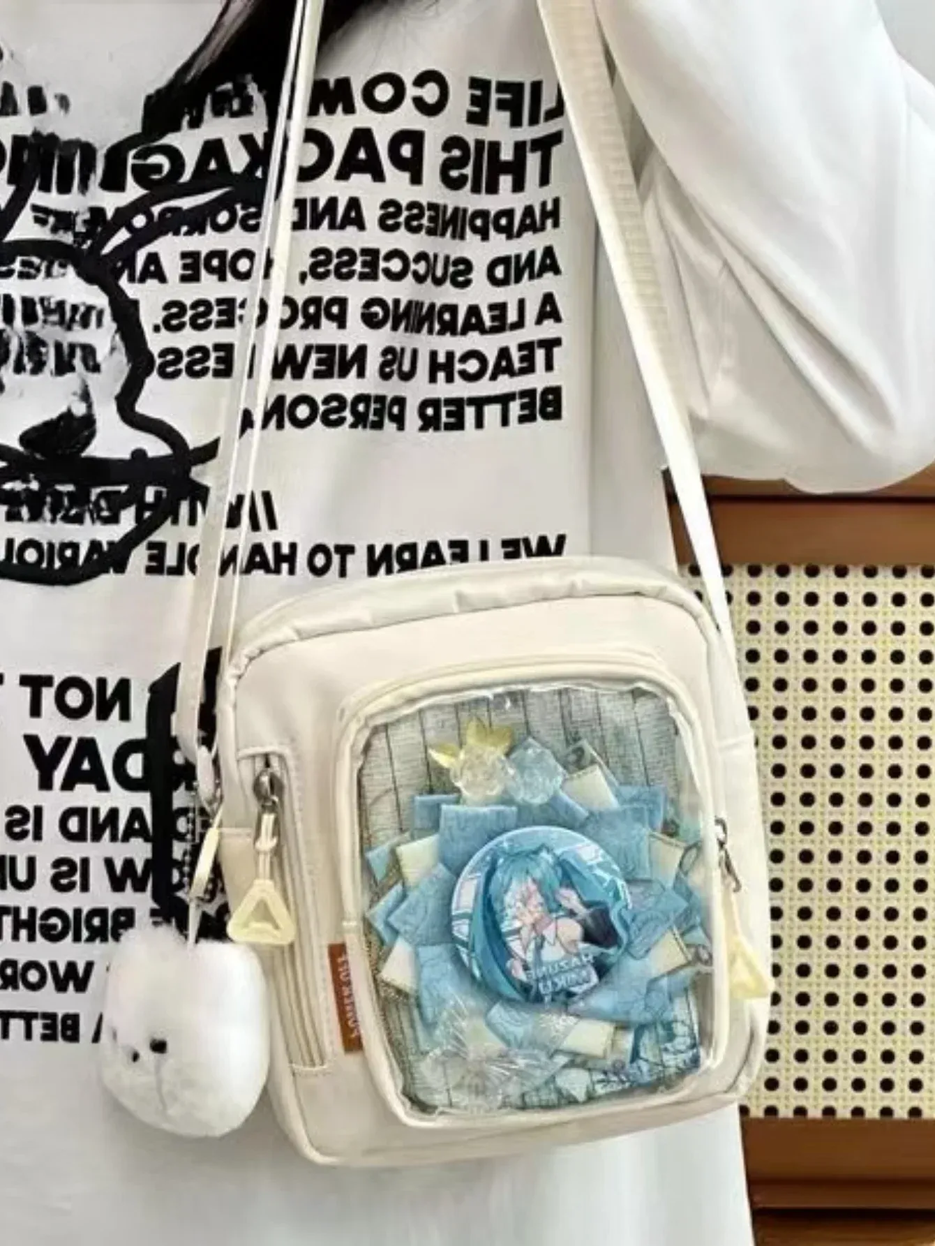 Sac Ita Mini Y2K pour femme, style coréen décontracté, petit sac bandoulière à poche transparente 8