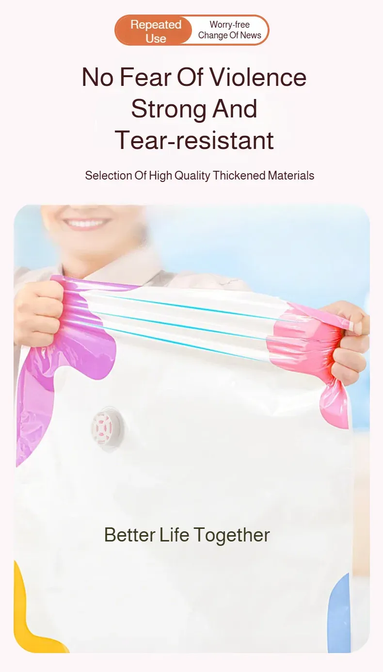Rangement compact de textiles en sac sous vide