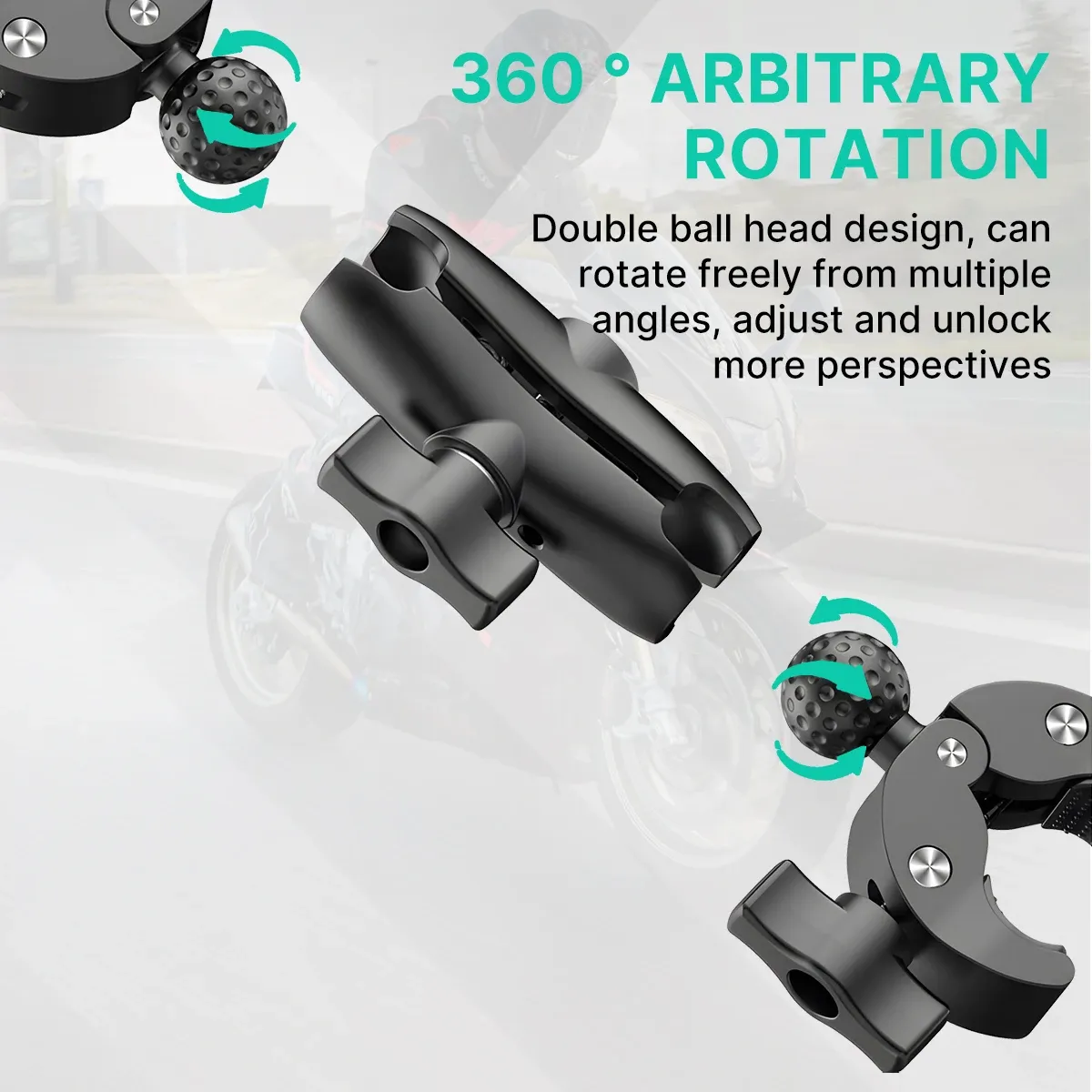 Kit de serrage double tête pour Insta360 One X2 / X3 et GoPro 11 / 10 / 9, support double clip pour moto et vélo, accessoires pour caméra d'action 4