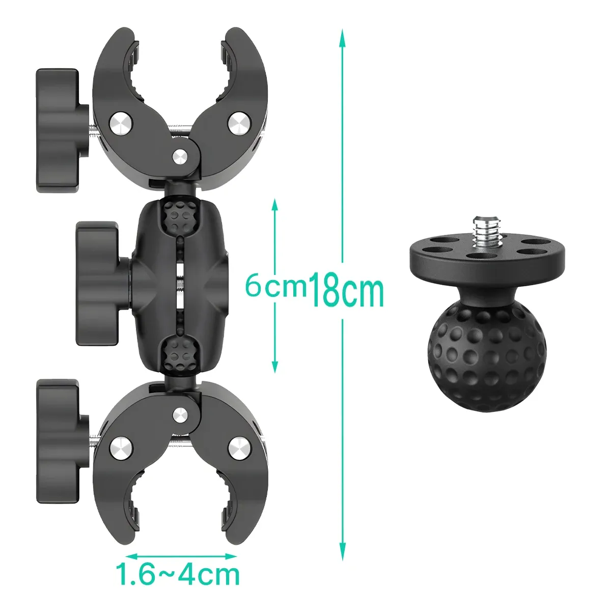 Kit de serrage double tête pour Insta360 One X2 / X3 et GoPro 11 / 10 / 9, support double clip pour moto et vélo, accessoires pour caméra d'action 9